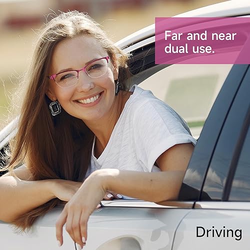 Miniatura 2 de Missfive Lentes de lectura bifocales de alta calidad para mujer, bloqueo de luz azul y bisagra de resorte de metal, lectores de doble uso lejano y