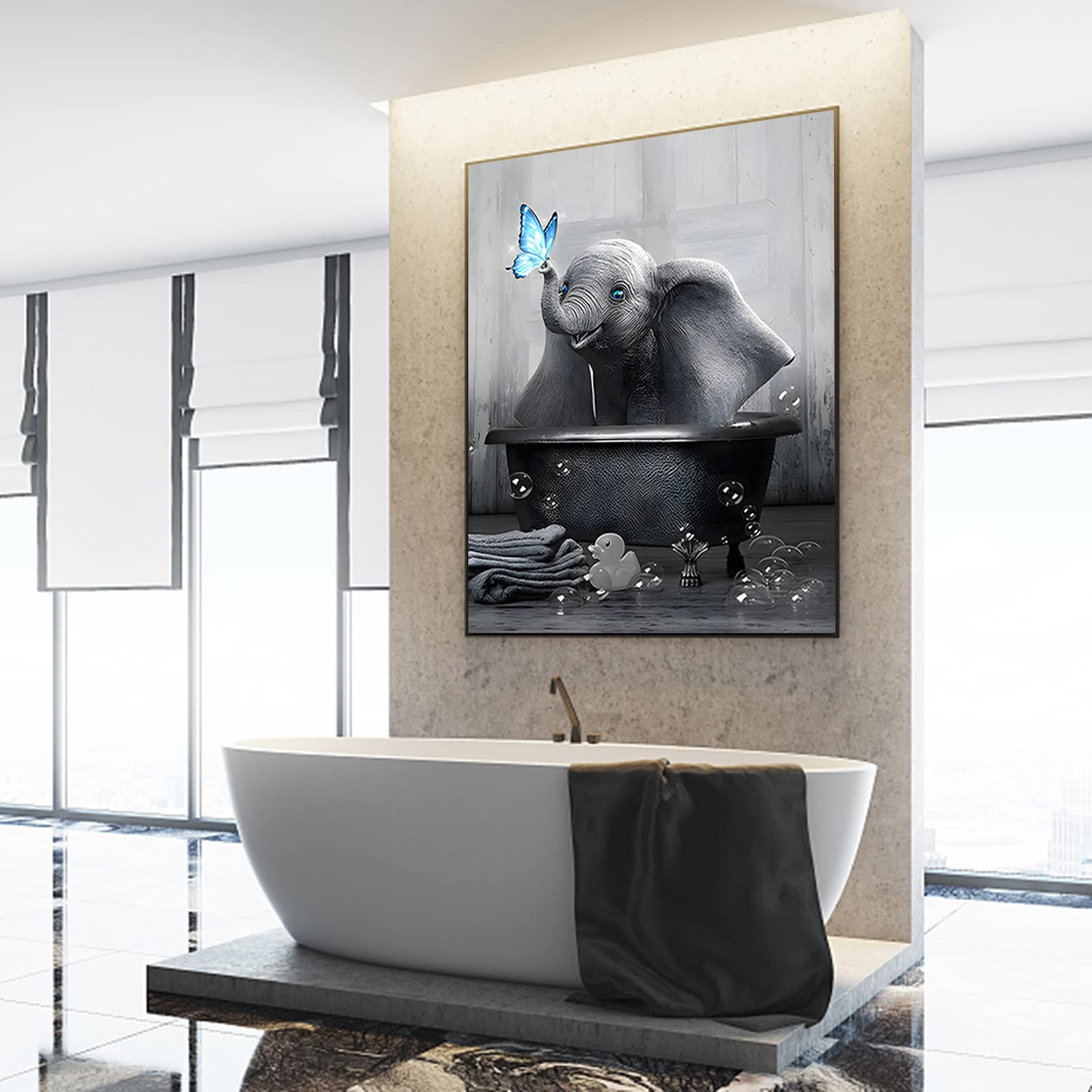 QPOKLAF Quadro Su Tela Per Bagno In Stile Vintage – Mucca Delle Highlands Con Girasole – 30x40 Cm – Decorazione Murale Per Soggiorno, Cucina, Ufficio