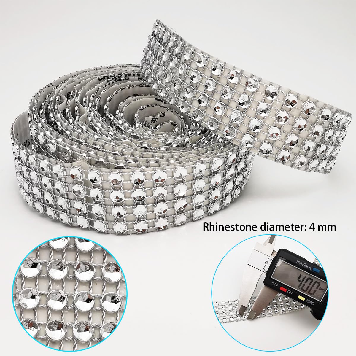 Strasband 3 Mm Zilver - 10 Yard (9,1 M) - Glitter Hotfix Band Op Rol - Naaibaar & Plakbaar - Voor Textiel, Bruiloft & DIY