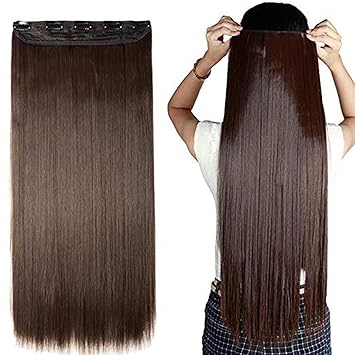 GuruEmbellish 26-Inch 5 Clip Based Synthetic Fashion Hair Extension, Hair Accessories For Women and Girls