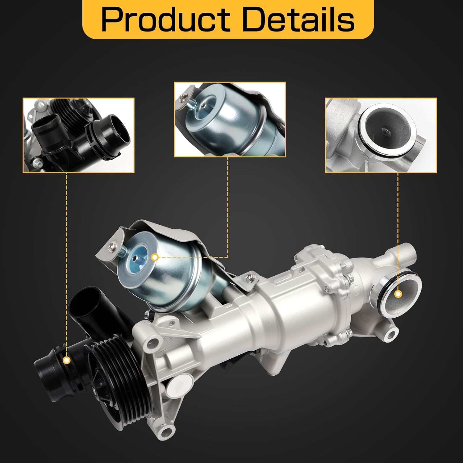 Engine Water Pump Compatible with Mercedes-Benz C-Class C180 C160 C200 C250 C300 E-class E180 E200 E250 GLC GLE 2008-2020 1.6L 2.0L Replacement for 2742000301 2742000800 2742001407 274200060