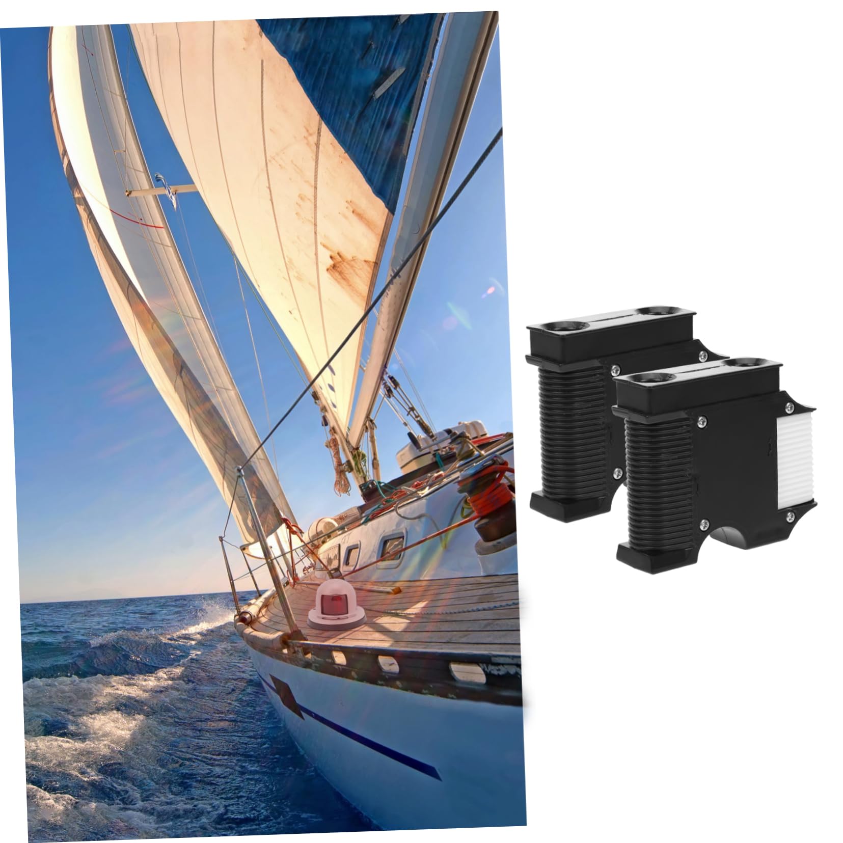 GOOHOCHY 2pcs Boat Ball Holder Marine Hook Boat Rail Clips Easy Adjust for Yacht and Pontoon