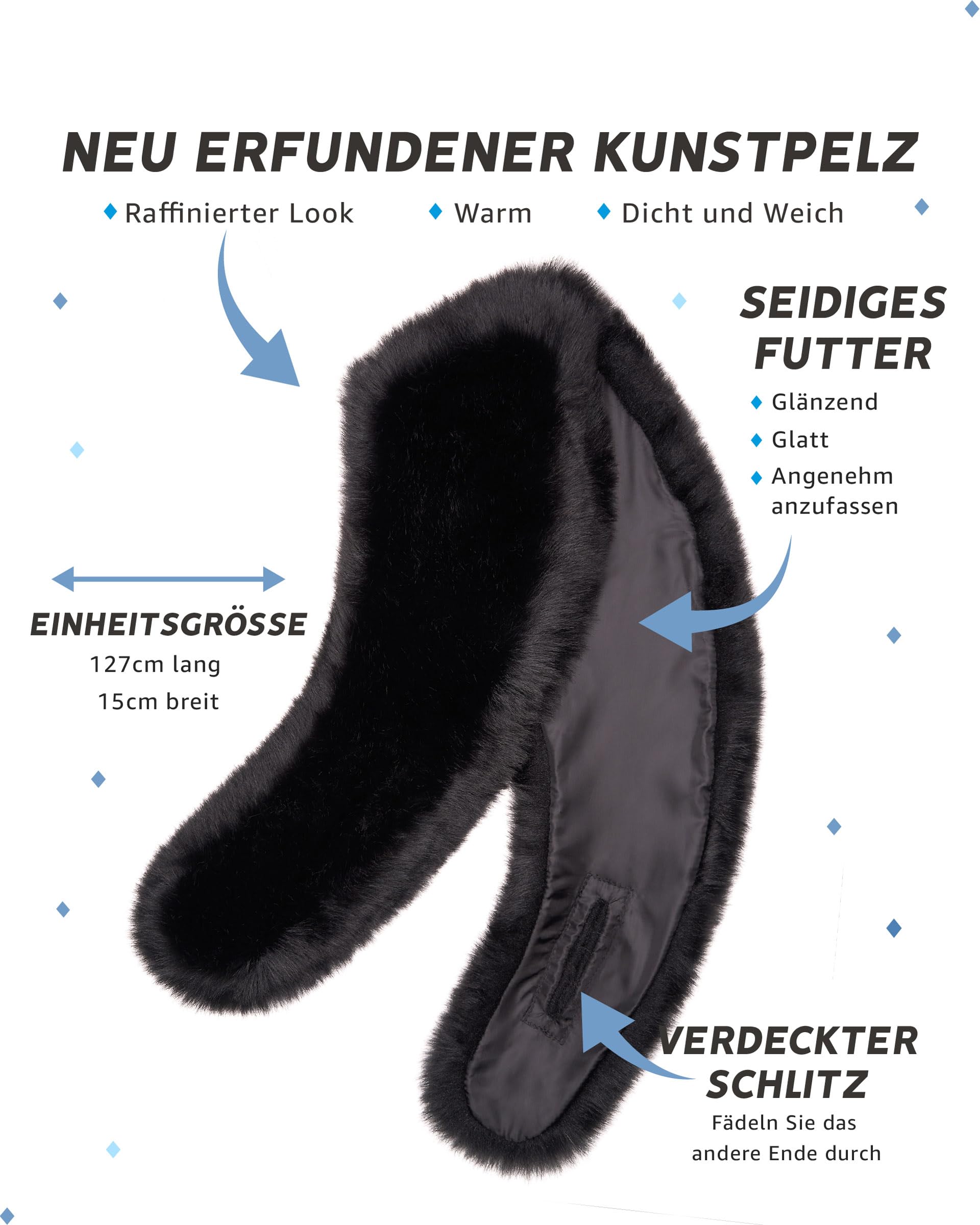Futrzane Siberian Stola - 20er Jahre Faux Pelzstola Damen - Kunstpelz Fellkragen