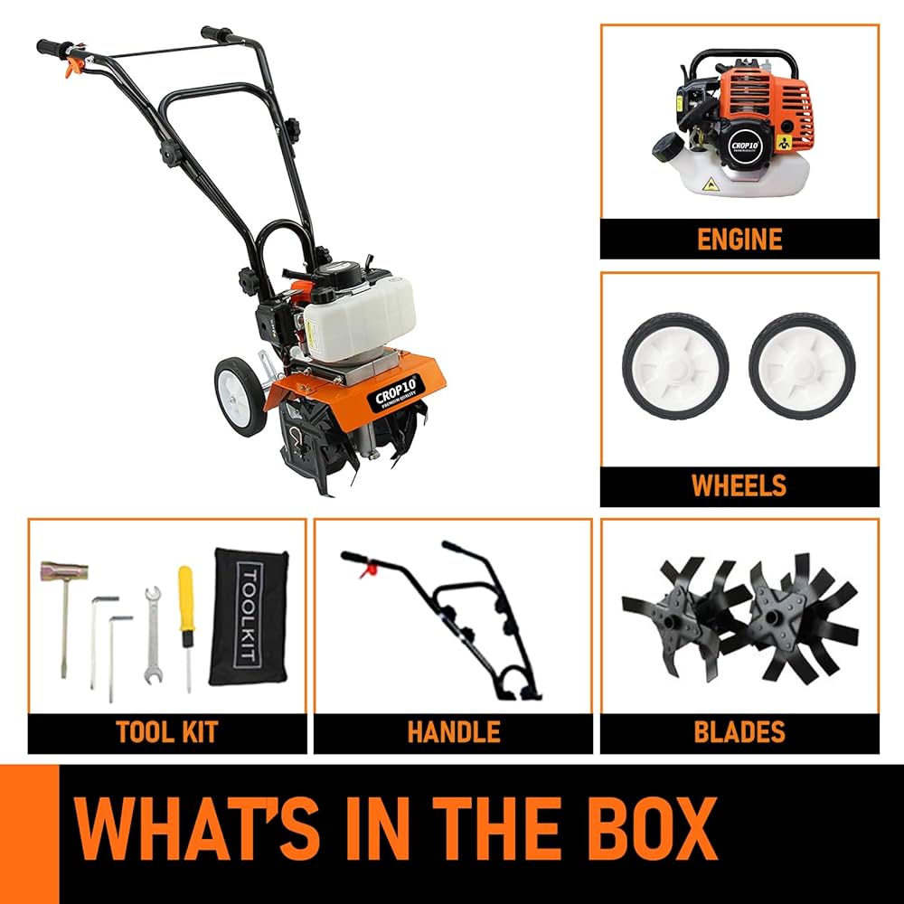 Crop10 52CC Tiller Bottom 2HP Powerful 2 Stroke Petrol