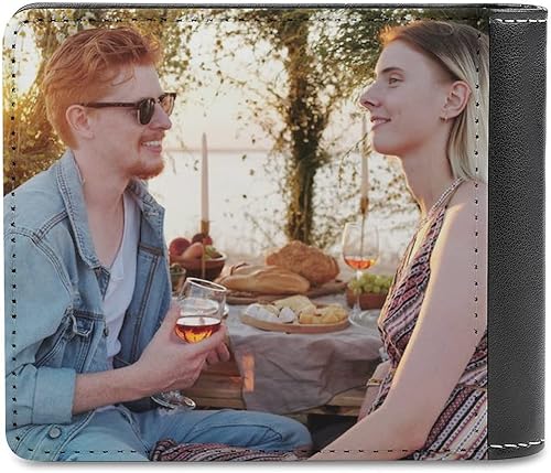 Miniatura 6 de Cartera de cuero personalizada para fotos, carteras personalizadas para hombres, diseño de tu propio nombre, imagen, cartera suave de alta capacidad