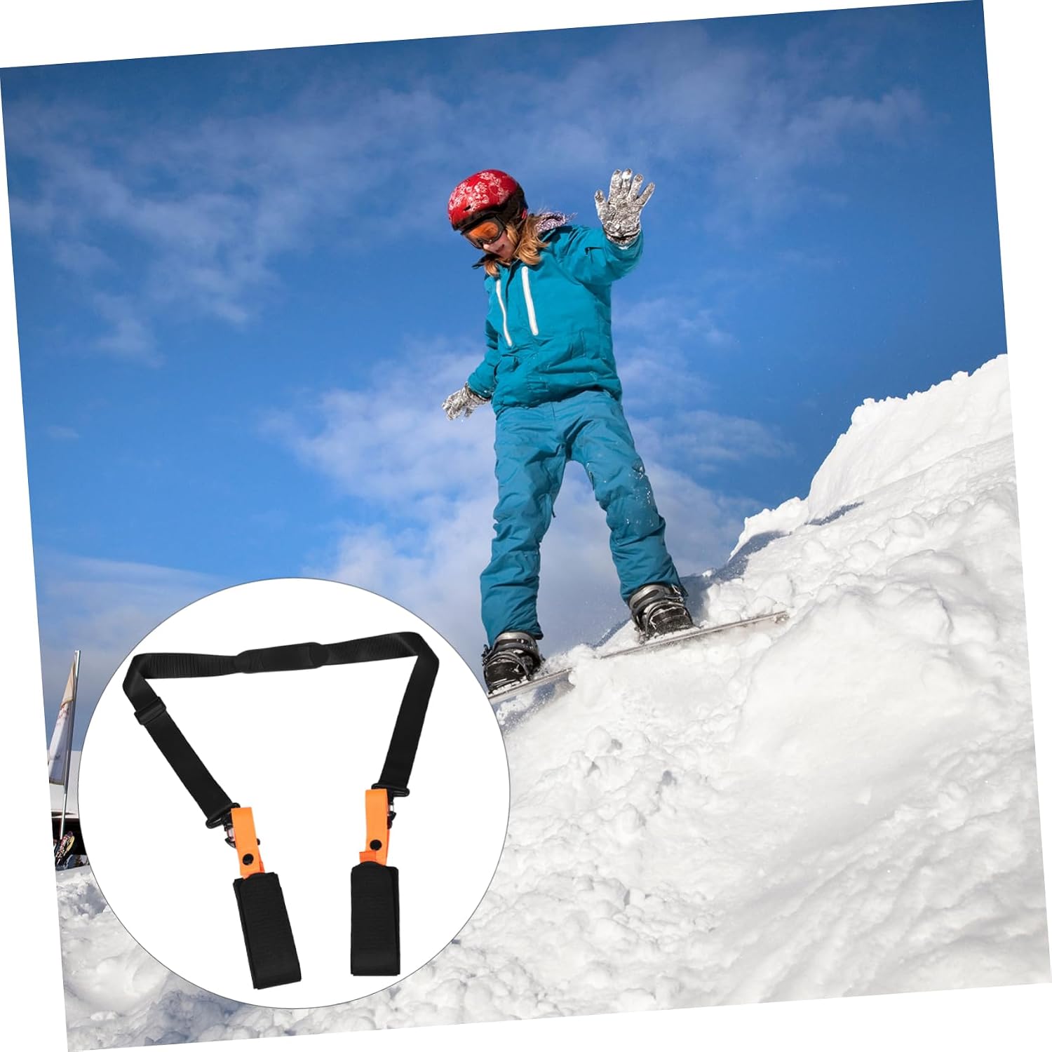 BESPORTBLE Adjustable Snowboard Carry Strap Portable Sling Strap for Secure Transport Shoulder-Friendly Design for Various Snowboard for Outdoor Skiing and Snowboarding