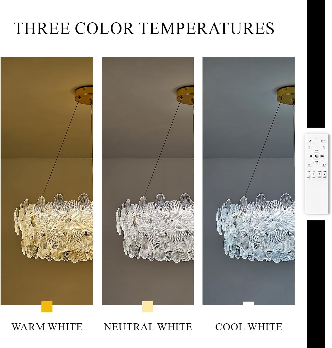 D32’’ Flower Luxury Crystal Modern LED Chandelier Gold Dimmable 3000-6500K Large Contemporary Chandeliers Light with Remote Control for High Ceiling Foyer Living Room Bedroom Entryway