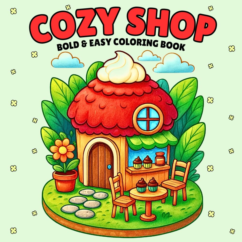 Cozy Shop: Bold and Easy Coloring Book for Adults and Teens — Cute and Comfy Designs for Stress Relief and Relaxation