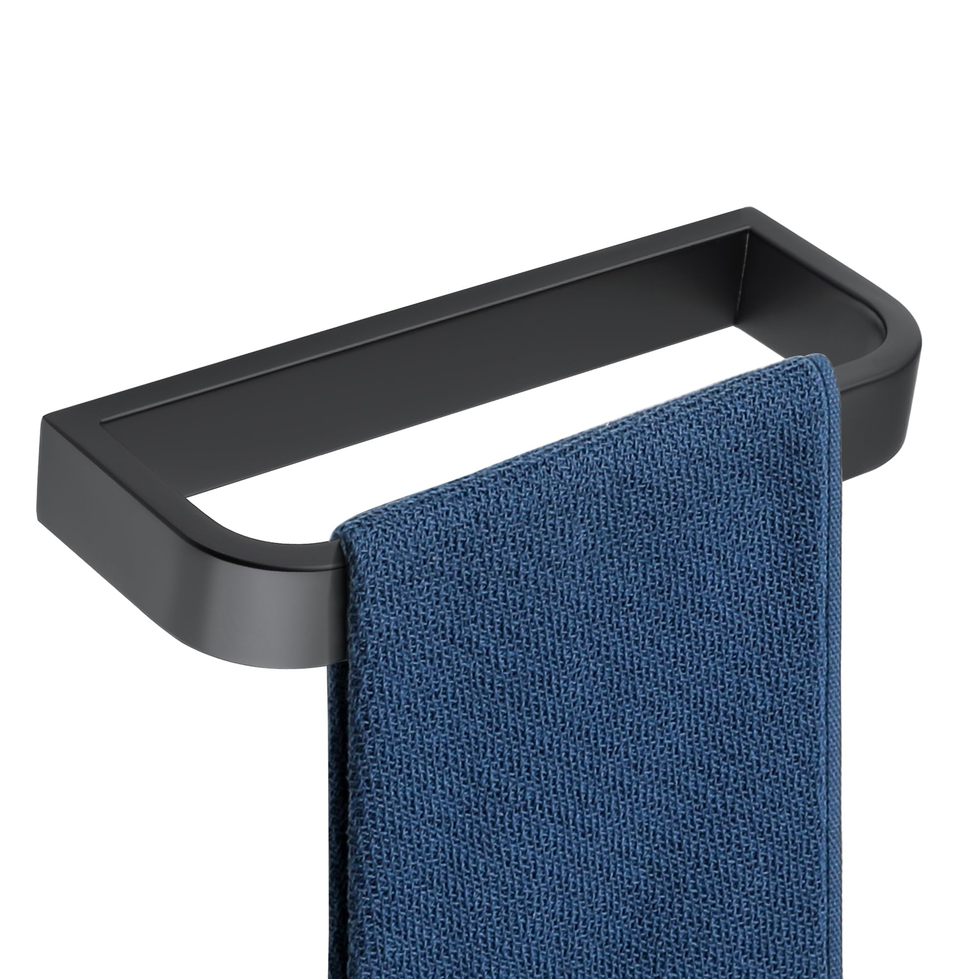 SAYAYO Black Hand Towel Holder, 20CM Towel Rail Wall Mounted for Bathroom, Heavy Duty SUS304 Stainless Steel Towel Ring with Drilling