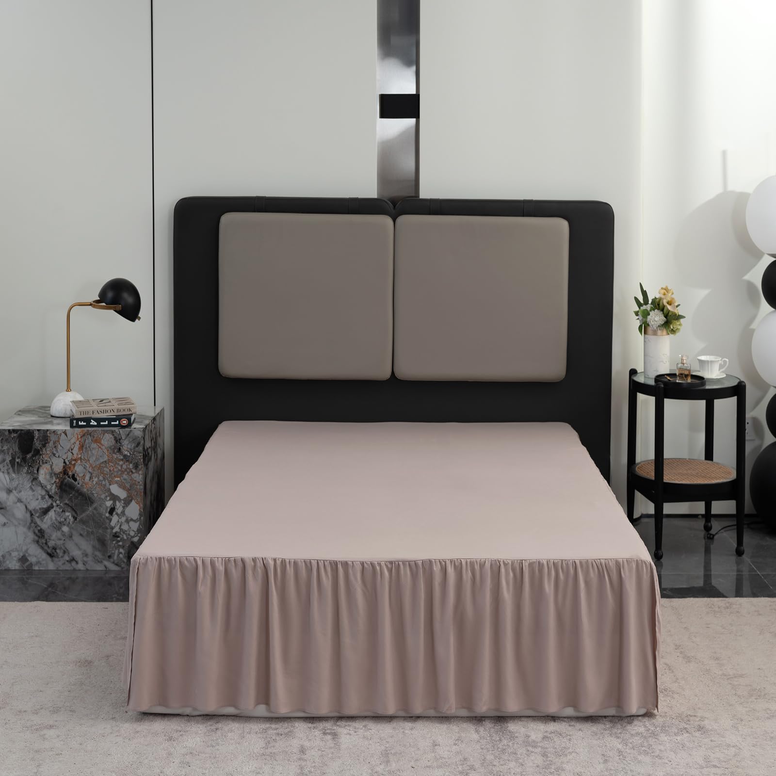 Bed Skirt Full Size 18 Inch Drop Ruffled Bed Skirt with Split Corners