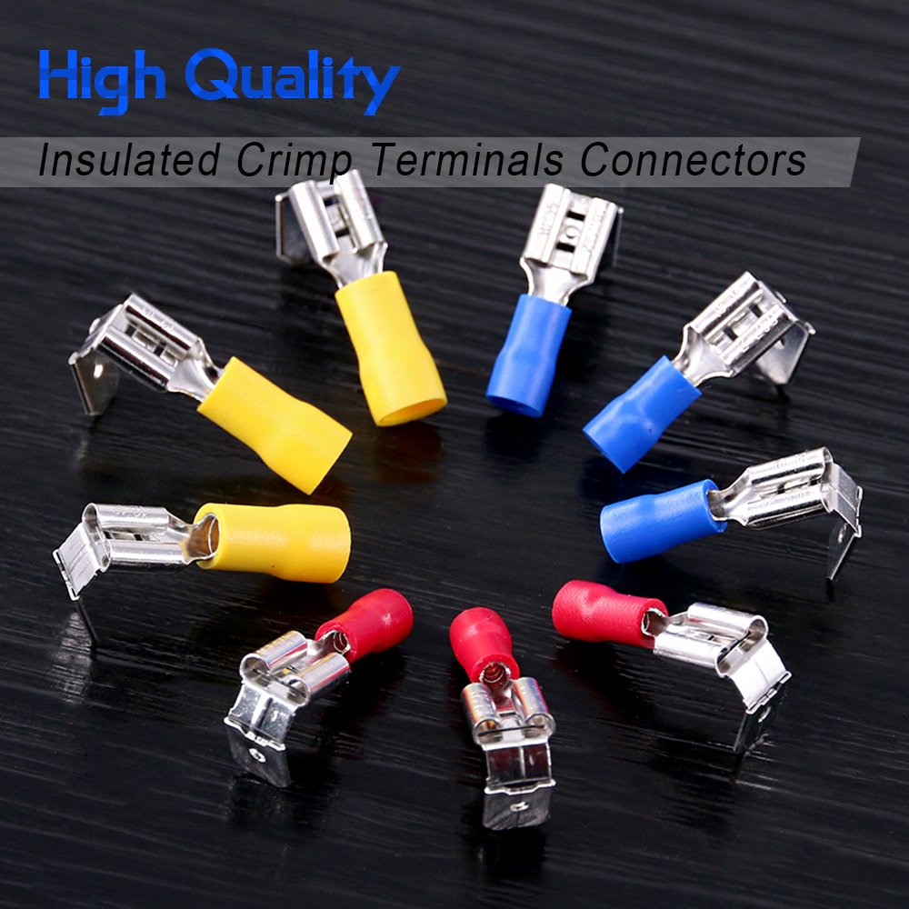 Grеаtеѕt Prоduсt Glarks 140pcs 22-16/16-14/12-10 Gauge Semi-Insulated Piggy Back Spade Quick Splice Crimp Terminals Connectors Assortment Kit