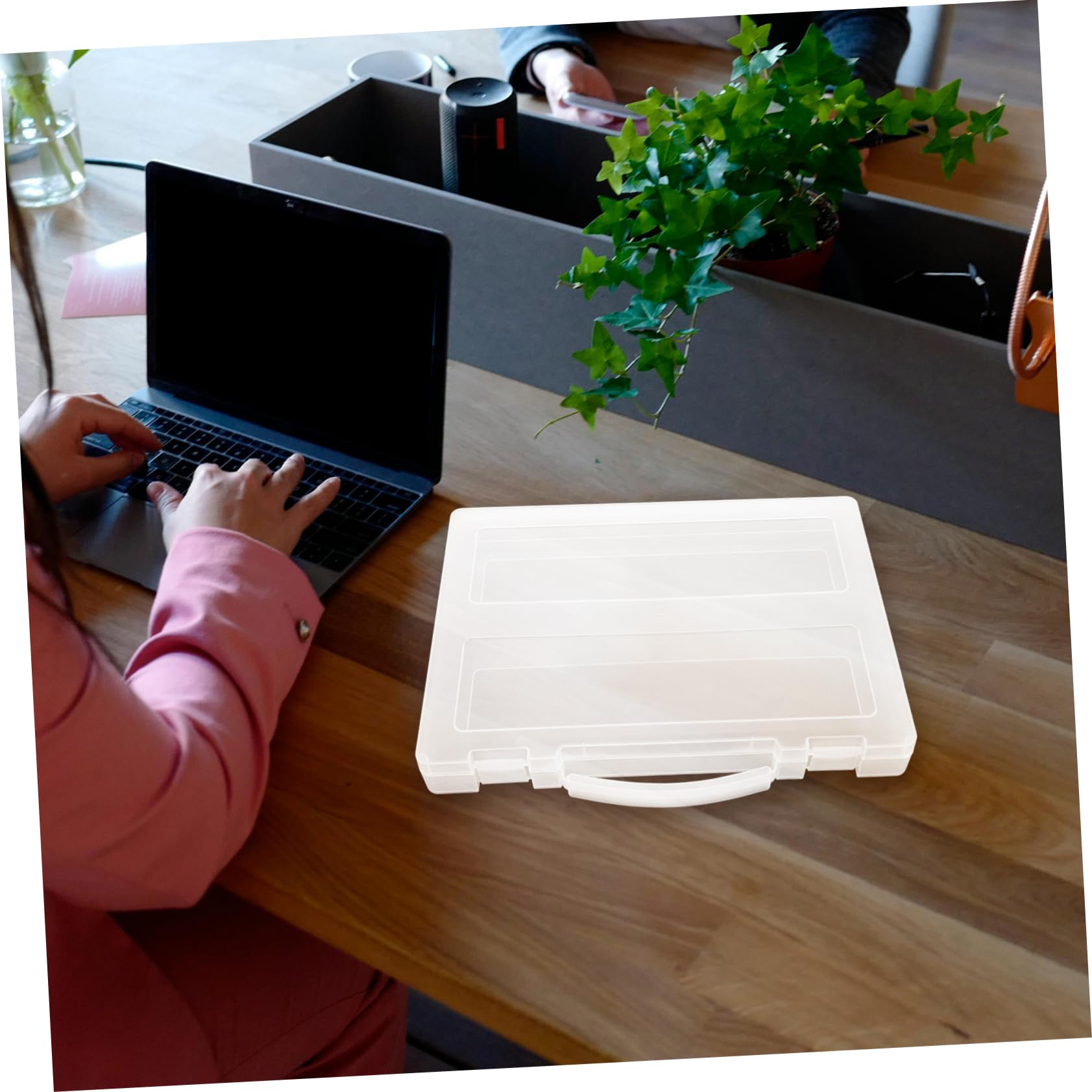 OSALADI Cajas Organizadoras Transparentes 3piezas Pp Impermeables con Cierre Seguro para Almacenamiento de Fotos y Documentos en Oficina o Hogar