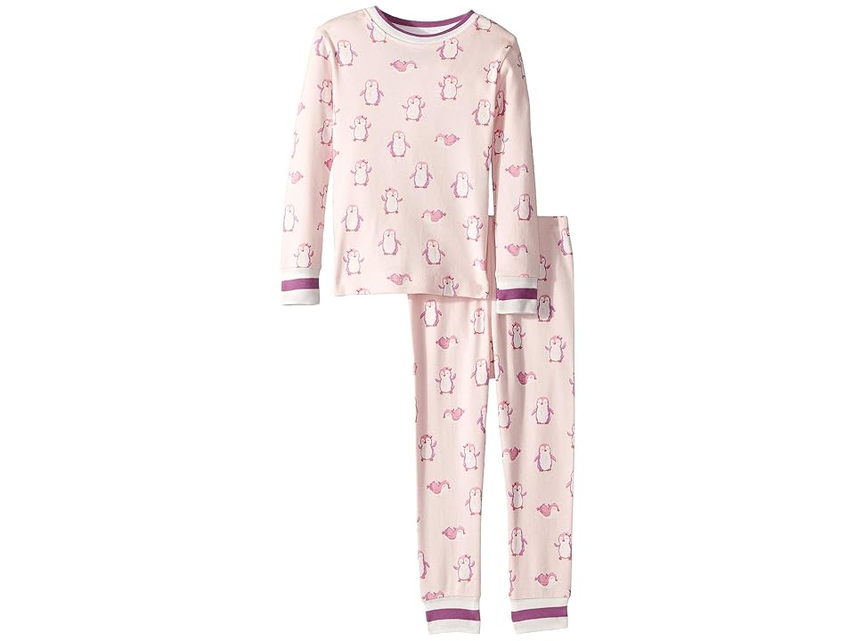 

Hatley Kids Precious Penguins Organic Cotton Pajama Set (Toddler/Little Kids/Big Kids) (Pink) Girl's Pajama Sets