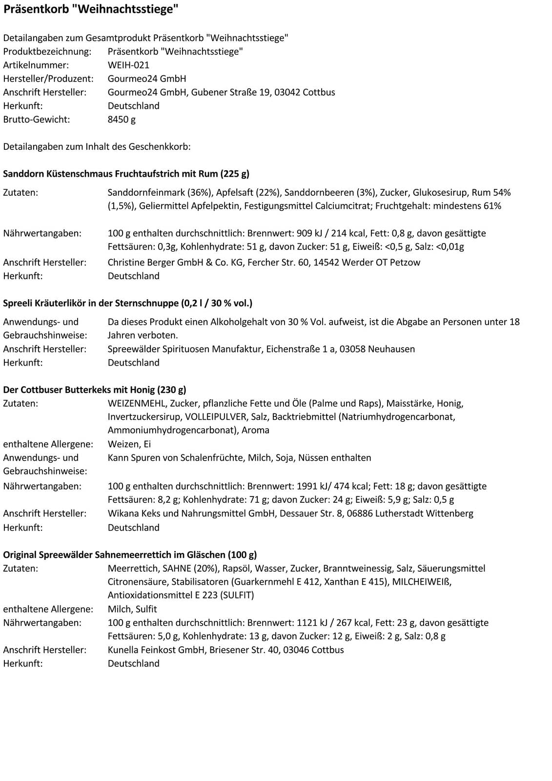 Präsentkorb 'Weihnachtsstiege'
