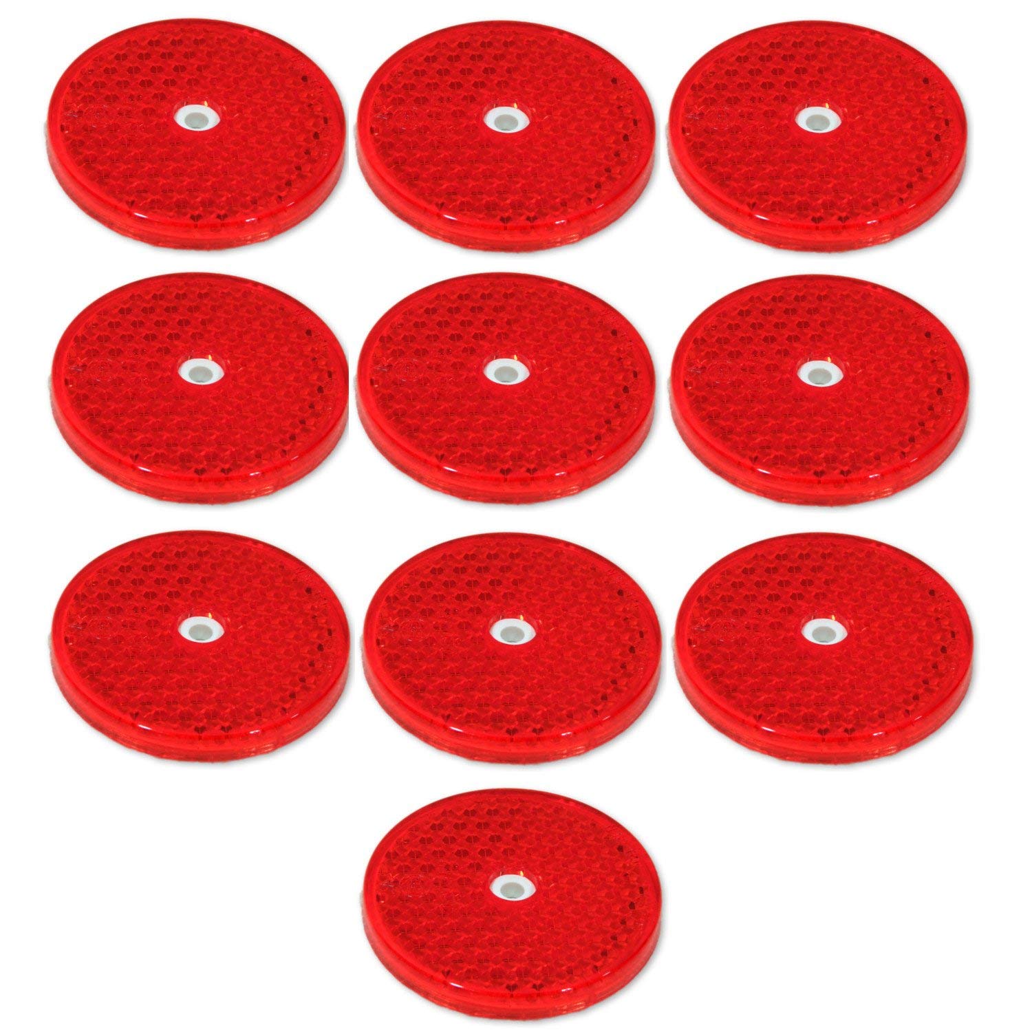 Konrado-Garden Round Side Reflector Pack of 10 for Trailers Caravan Boat Fence Gate Posts Reflectors Safety Reflective