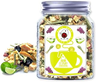 Plant Gift Caribbean Lime (Apples, Grapes, Lemongrass,Lemon Peel) Fresh Lemon Flavor Tea Bags Oganic Fruit Herbal Tea Loose Leaf Into Iced Tea & Hot Tea 70G/2.5oz