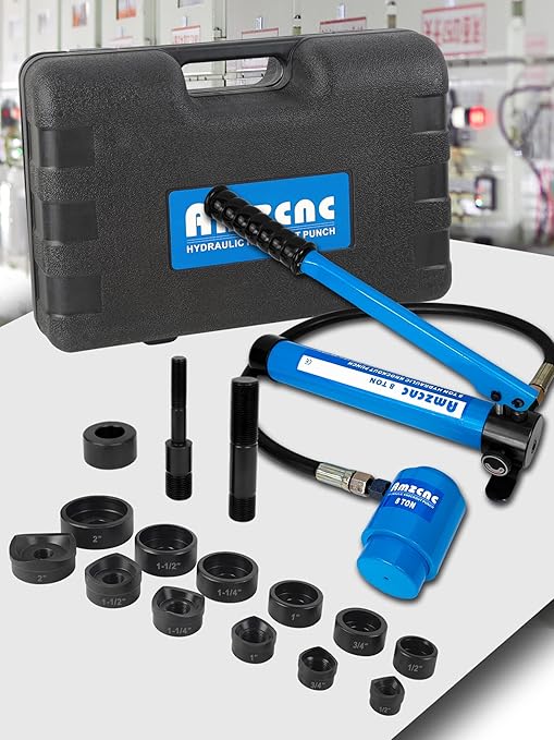 AMZCNC Hydraulic Knockout Punch Electrical Conduit Hole Cutter Set KO