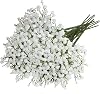 10 Pcs White Artificial Gypsophila, Baby Breath Fake Flowers for Wedding Bouquet Decor, DIY Centrepieces and Party Arrangements