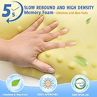Vista 2 de Almohadas cervicales para el cuello con espuma viscoelástica, almohadas ergonómicas de apoyo para el cuello para aliviar el dolor, espuma