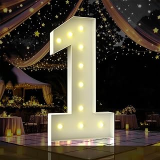 4FT Marquee Light Up Number,Marquee Numbers 4 Feet Tall, Large Led Sign for Baby Shower,Party,Birthday Decorations,Graduation,Prom(Number 1)