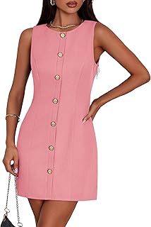 PRETTYGARDEN Sleeveless Button Down Work Dress
