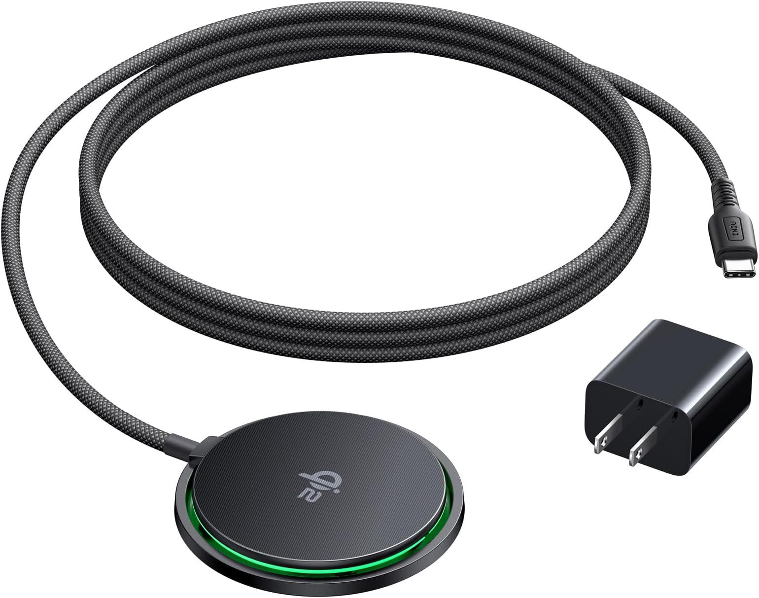 INIU Magnetic Wireless Charger, Qi2 Certified 15W Fast Mag-Safe Wireless Charging Pad with Cooling Fan, Only for iPhone 17 16 15 14 13 12 Series, AirPods, and More (Adapter Included)