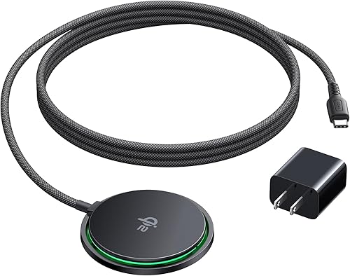 INIU Cargador inalámbrico magnético, almohadilla de carga inalámbrica rápida de 15 W con certificado Qi2 con ventilador de enfriamiento, solo para