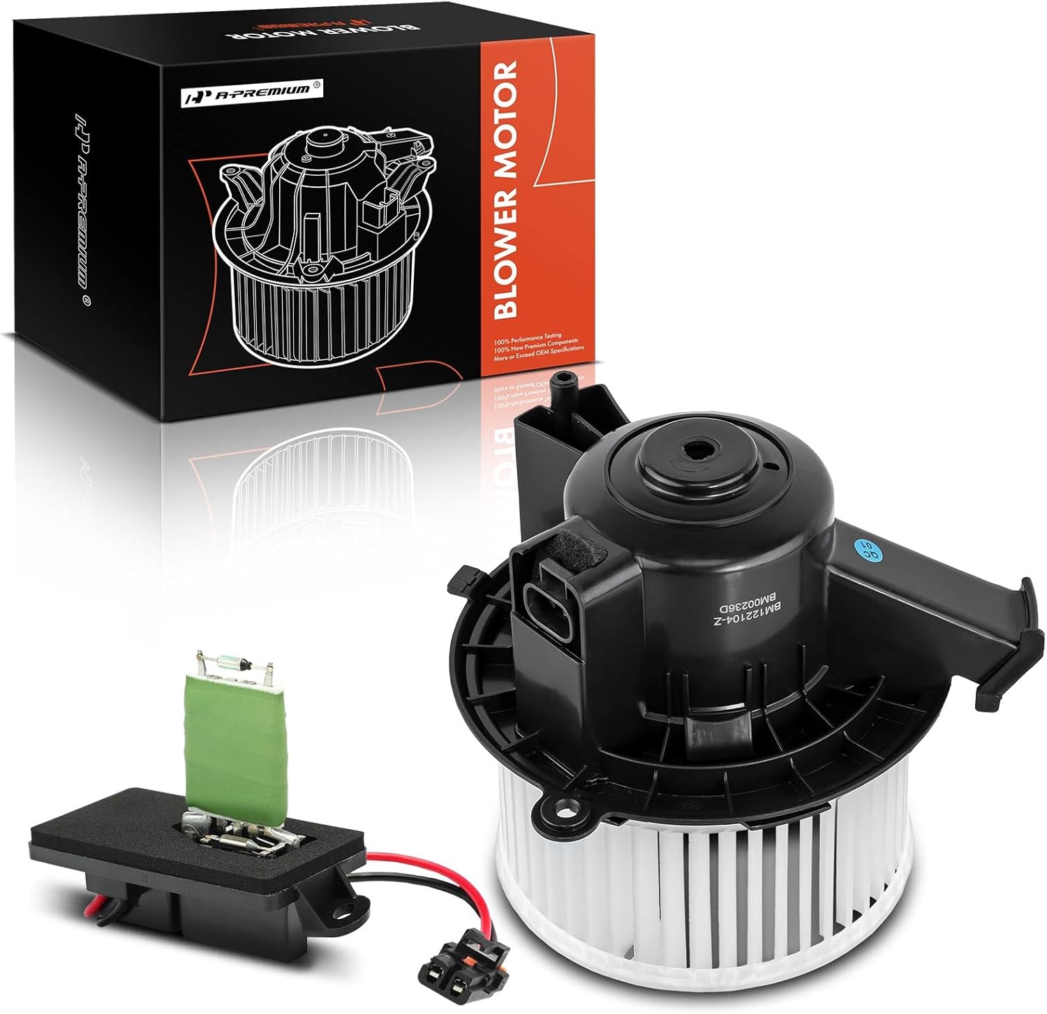 A-Premium HVAC Heater Blower Motor and Resistor Assembly Compatible with Chevrolet & GMC Vehicles - Silverado 1500, Silverado 2500 HD, Silverado 3500 HD, Sierra 1500, 2007 - Front Side, 2-PC Set