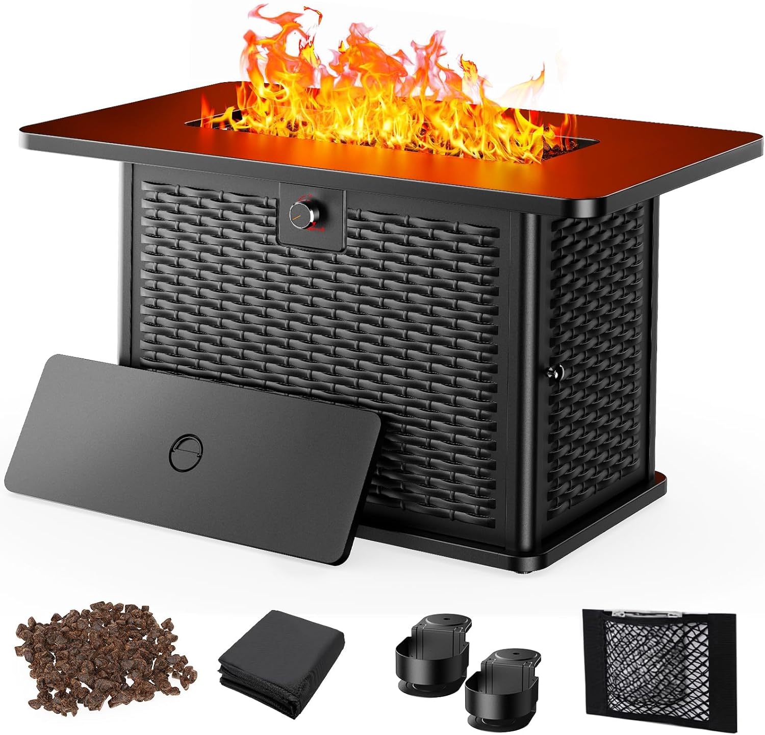 AMADA HOMEFURNISHING 43 Inch Propane Fire Pit Table