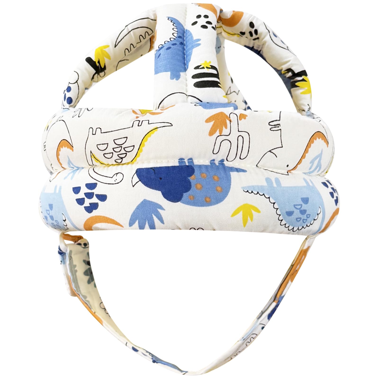 Photo 1 of Baby Head Protector Baby Helmet for Crawling Walking, No Bumps Safety Head Adjustable Protective Cap for Walking, Playing - Blue Dinosaur