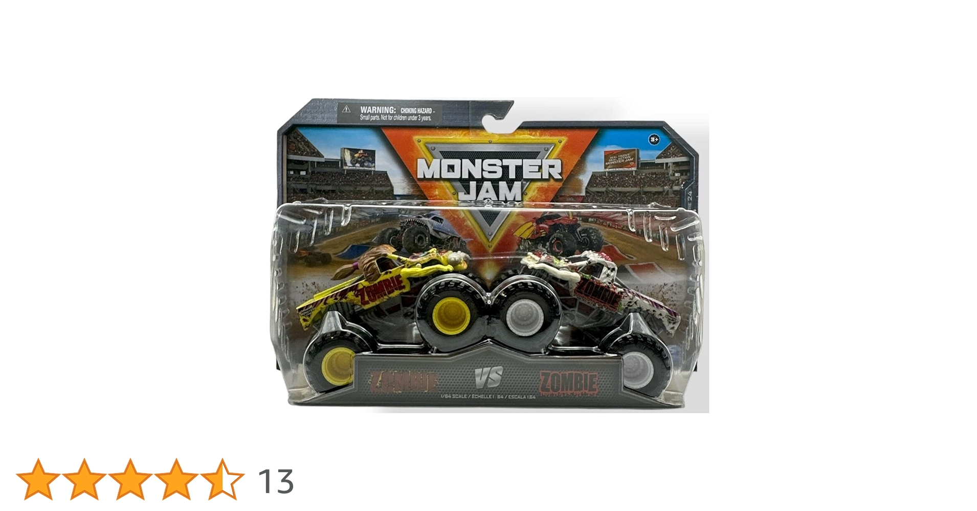 Monster Jam Die-Cast Monster Trucks, 1:64 Scale, Kids Toys for