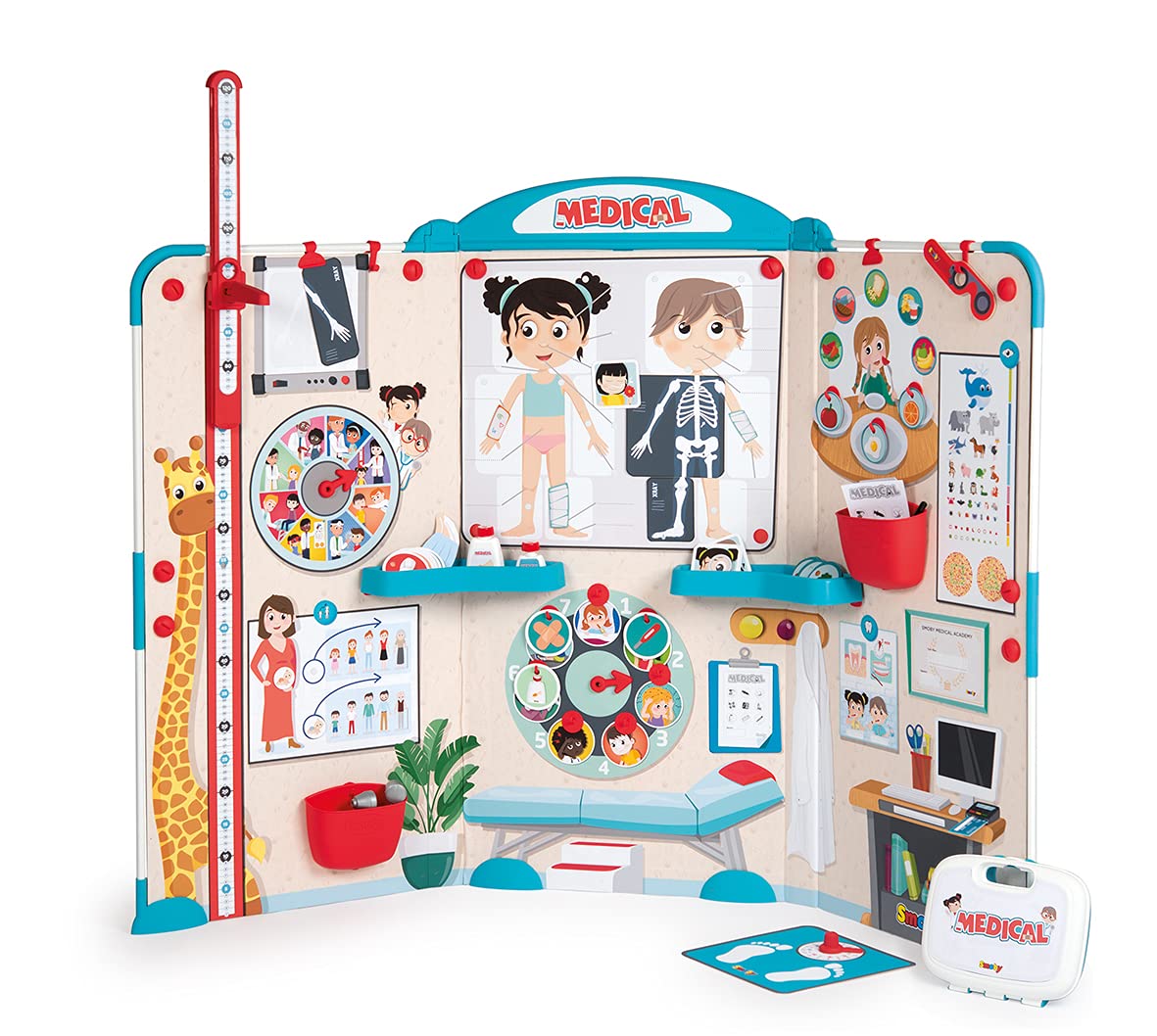 Smoby - Consulta Pediátrica Plegable para Jugar a Médicos, para Niños a Partir de 3 Años - 135 x 41 x 111 cm (7600340206)