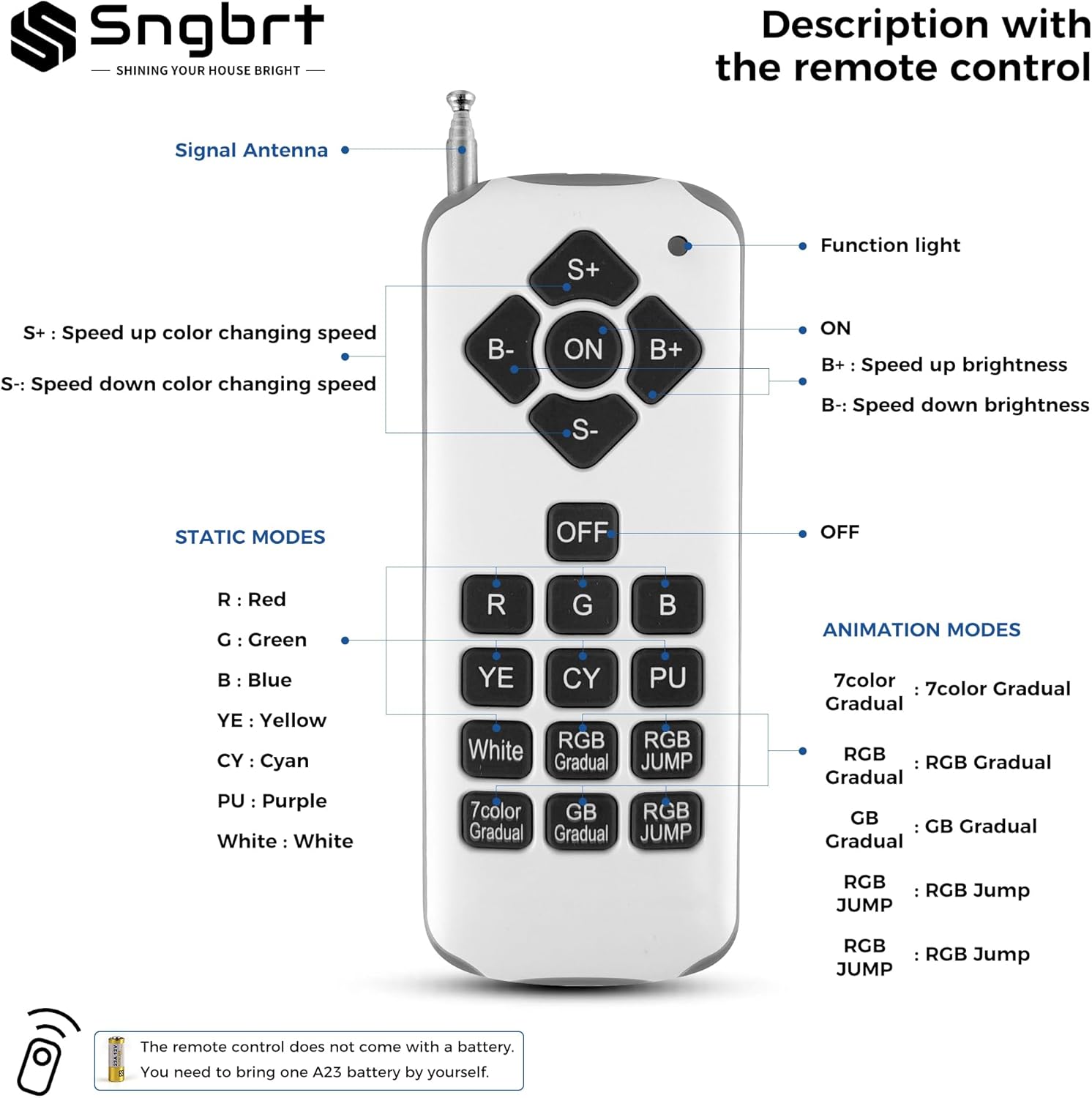 SngBrt 50W Color LED Pool Light Bulb, 120V RGB Color Changing Pool Lights for Inground Swimming Pool, Replacement Bulb for Pentair Hayward Fixtures (QHL-PAR38-B)