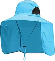 Vista 11 de Sombreros de protección solar para exteriores, gorra de pesca con solapa para el cuello, sombrero de ala grande para exteriores