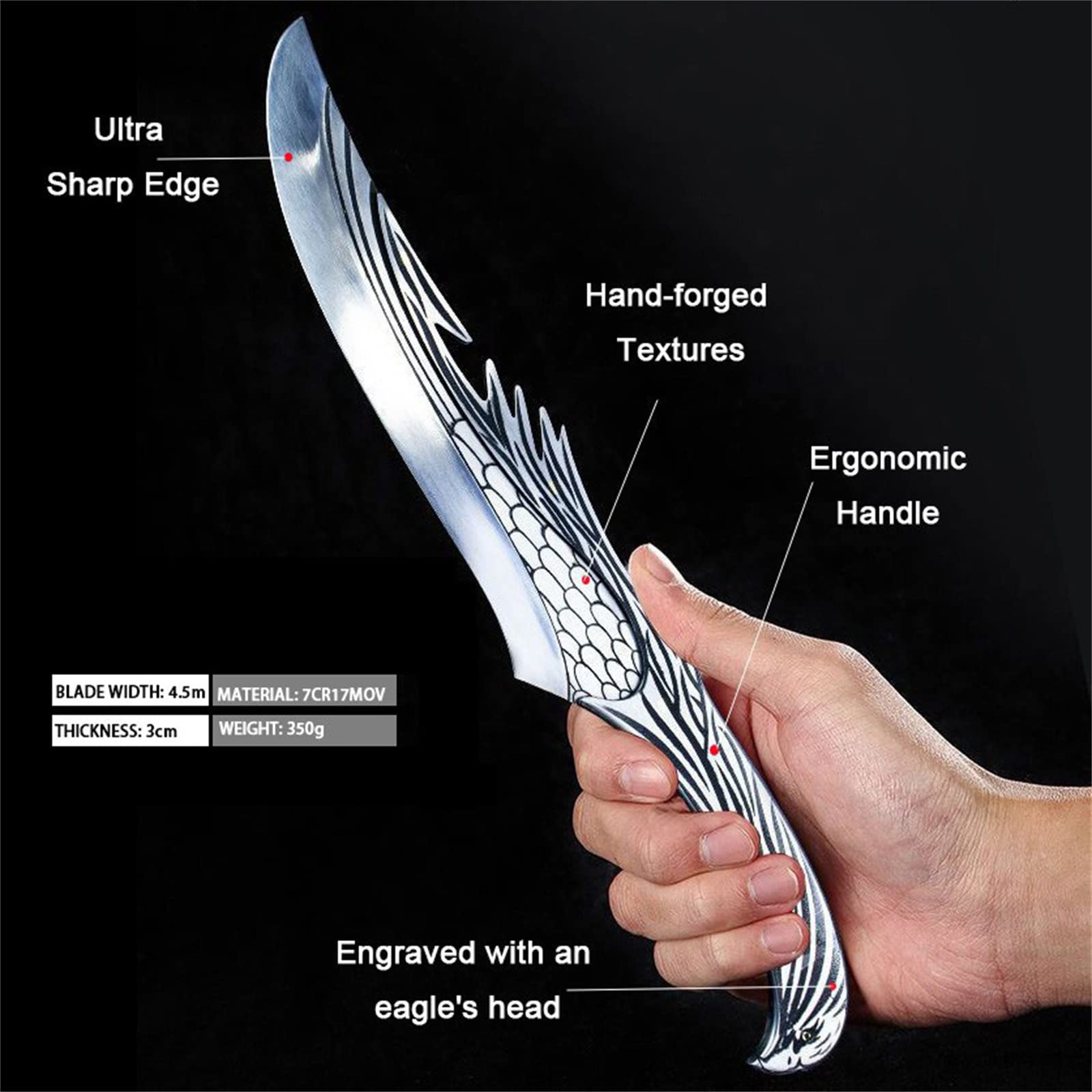 Beau Couteau Couteau De Chef Couteaux Japonais Forgé à La Main Couteau à  Désosser En Acier Inoxydable Couteau Couteau Rambo Officiel, image size:1600x1600