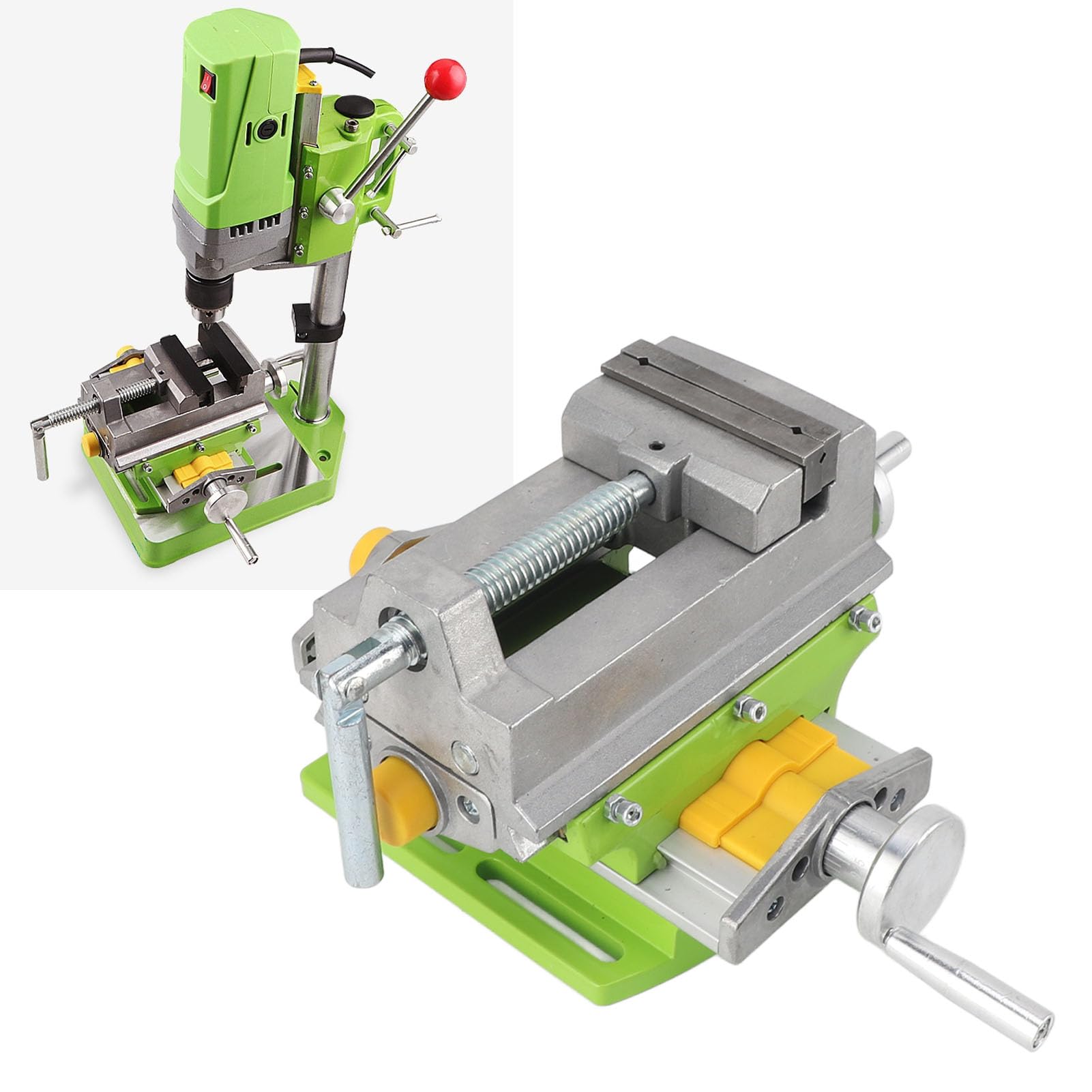 Prensa de taladro 3 pulgadas aleación aluminio, tornillo banco deslizante movimiento bidireccional, accesorio preciso para perforación y fresado en taller compatible with máquinas estándar