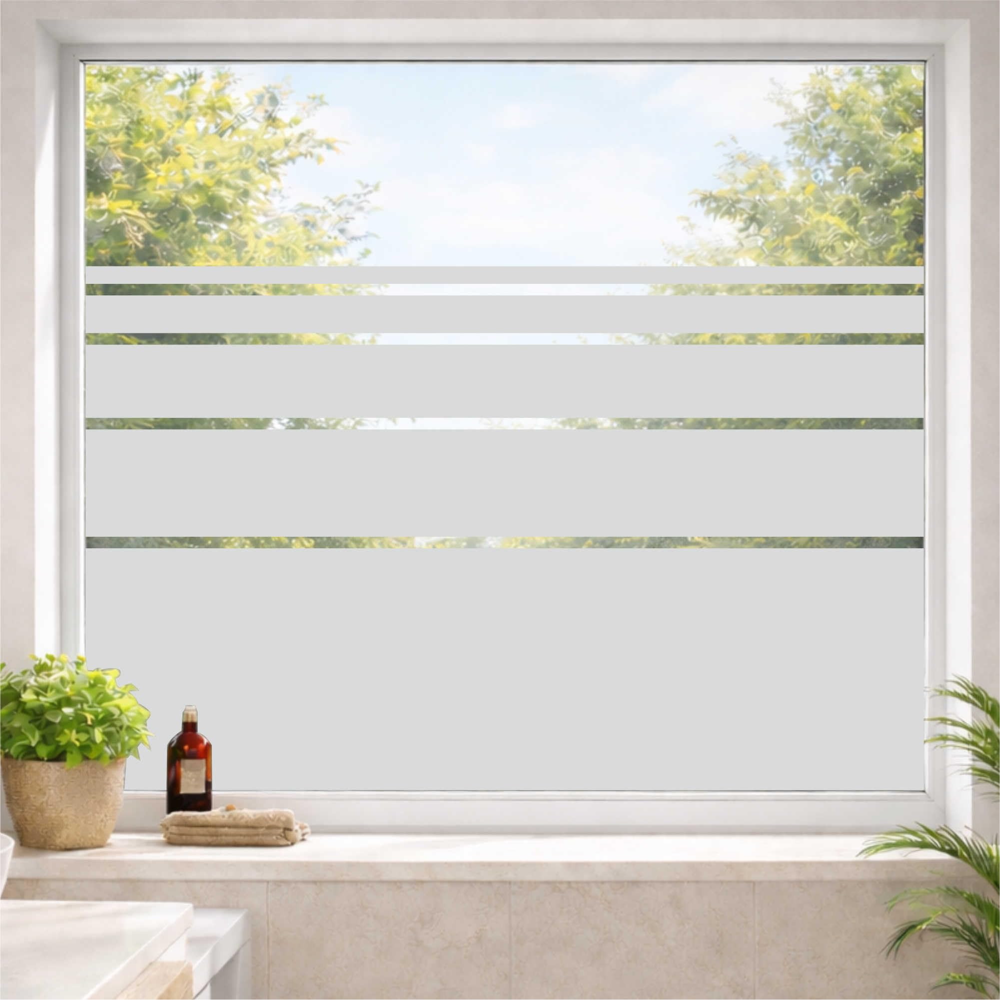 INDIGOS UG Sichtschutzfolie Fenster innen - Selbstklebende Milchglasfolie Blickdicht mit Lichtdurchlass - Fensterfolie Bad, Büro, Glastür - 130x50 cm