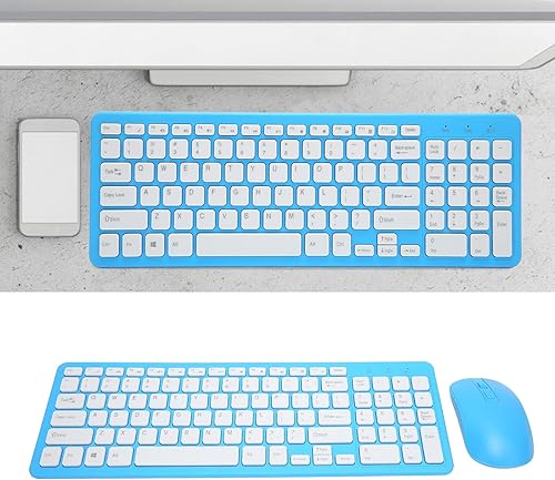 Miniatura 4 de Combo de teclado inalámbrico y mouse, teclado de computadora de 96 teclas con mouse silencioso, mouse antideslizante para Windows Laptop PC de