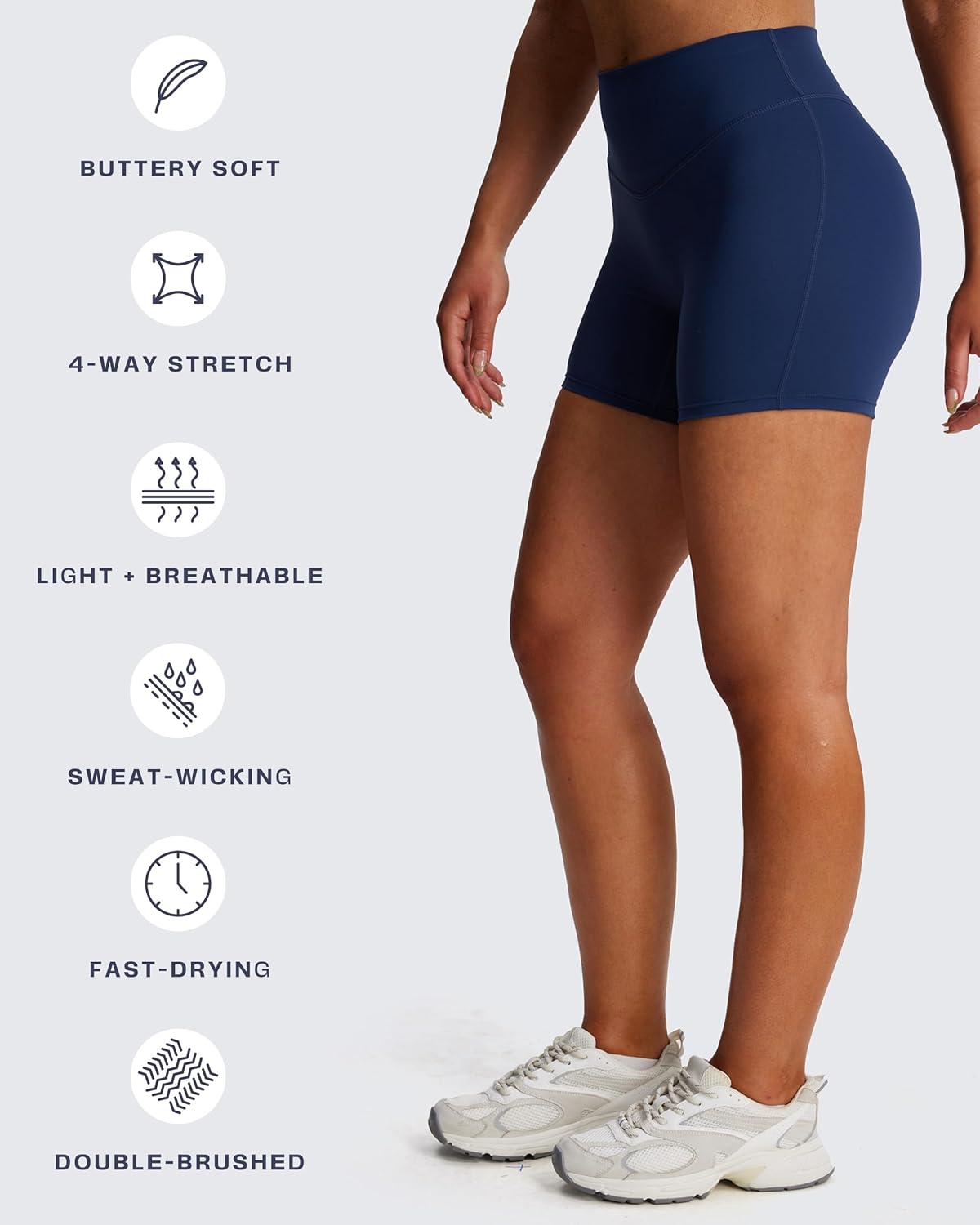 Aoxjox Workout Biker Shorts for Women Tummy Control Metamorph Mid-Rise Athletic Hidden Scrunch Gym Yoga Short 4.5" - Image 5