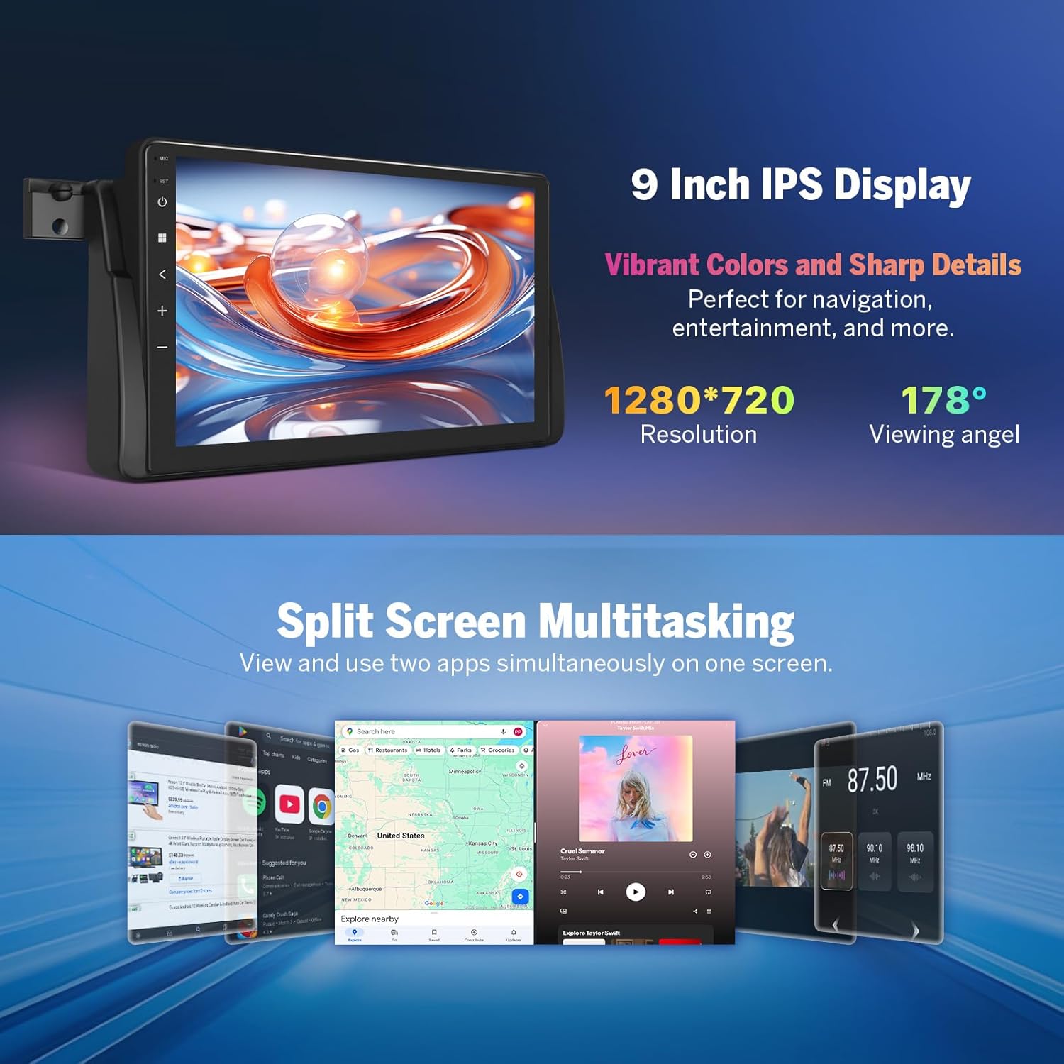Eonon Car Stereo 4+64GB for BMW 3 Series 325i 330i M3 (E46) 1998-2006, Android 14 Wireless CarPlay Stereo, 9 Inch Touchscreen Android Auto Radio, Bluetooth/SWC/GPS, (E46X7 Upgrade)