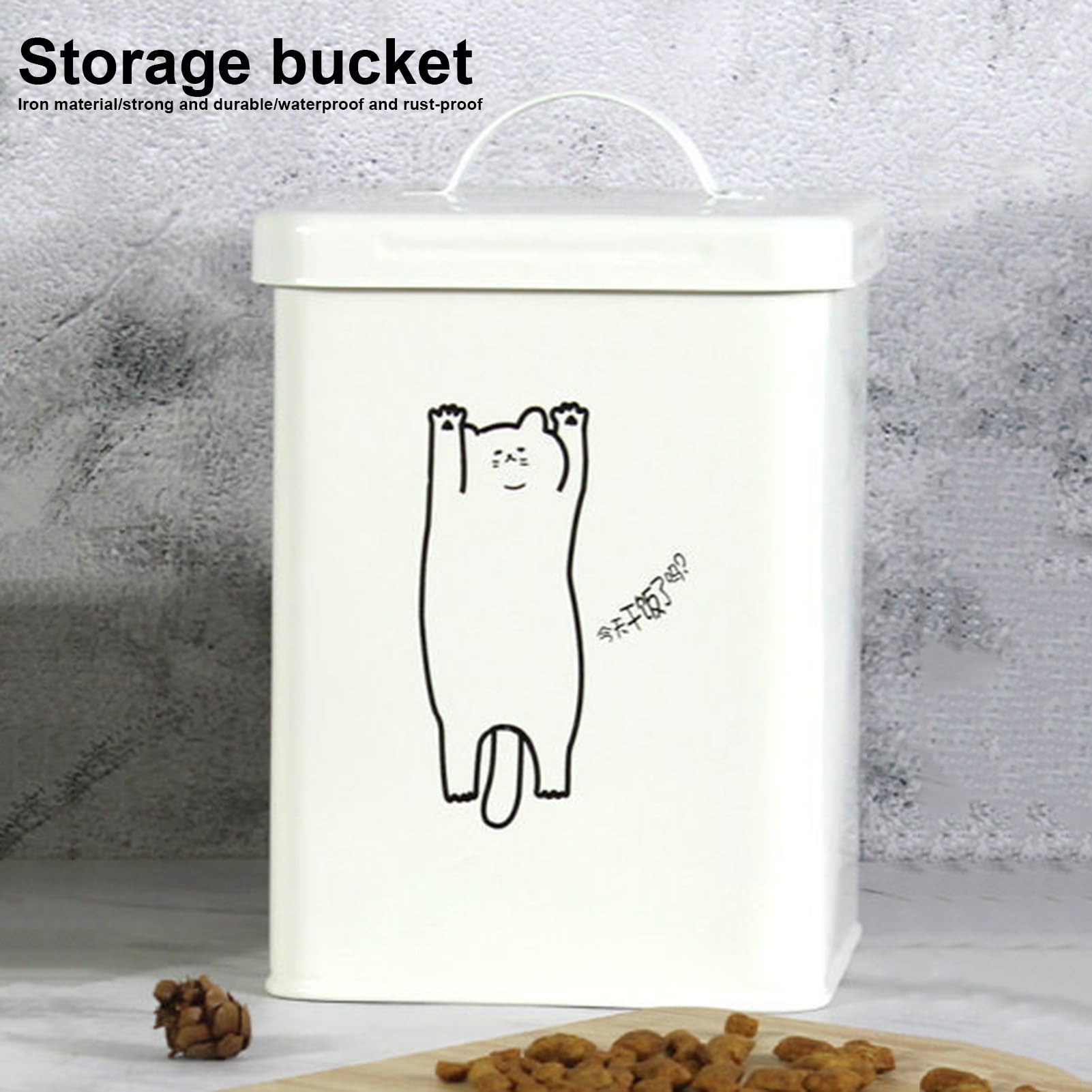Opbergcontainer voor levensmiddelen, 5 l, met deksel en lepel, waterdichte container voor snacks, voedselveilig, keukenorganizer met draaggreep