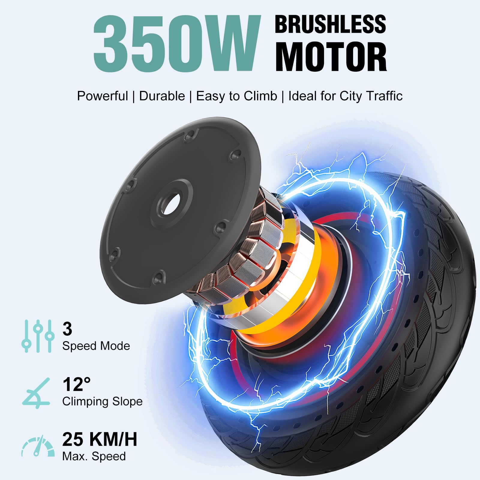 EVERCROSS EV85F Monopattino Elettrico Adulto, 8,5'' Scooter Elettrico Pieghevole - APP, Motore da 350W, Batteria da 7,8AH, Peso di 15KG, Carico Massimo 120KG, Doppio Freno, Doppio Ammortizzatore