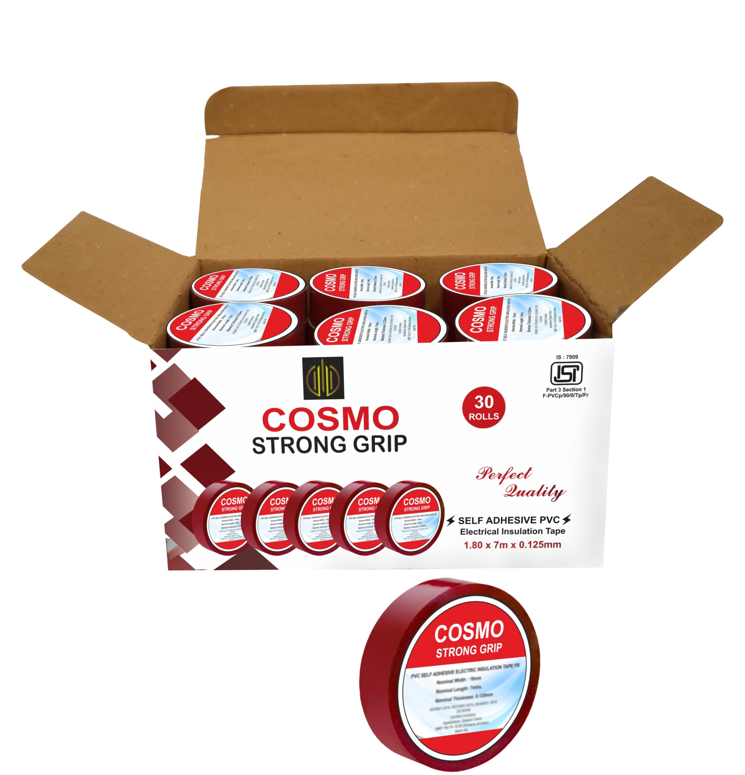 Forus Cosmo ISI Marked PVC Insulation Electrical Tape, Waterproof Strong Self Adhesive Electrical Tape for household wiring, Electrical Wire Tape 18mm x 7 Meters, Red Color- 30 Pc (B0CSVPW5NV) Amazon Price History, Amazon Price Tracker