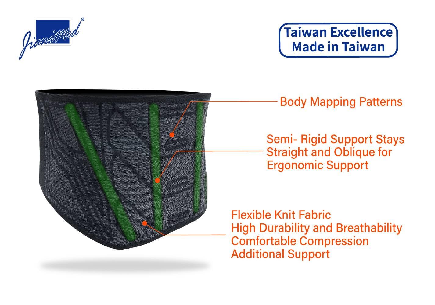 Cinturón de apoyo lumbar de 8 pulgadas con correas ajustables, serie Protetive, soporte de espalda, dolor, ciática, 4 estancias, escoliosis, transpirable, uso diario, Taiwan Excellence S/M