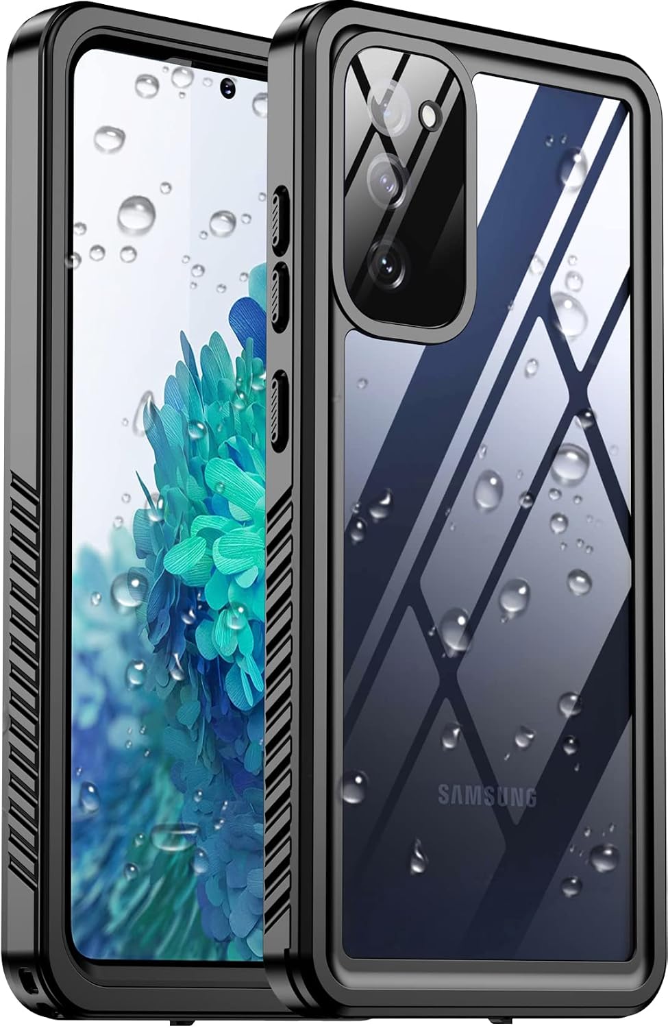 Temdan for Samsung Galaxy S20 FE Case 5G Waterproof, Built in Screen Protector 360° Full Body Heavy Duty Shockproof IP68 Waterproof S20 FE Case for Samsung S20 FE 5G 6.5" Black