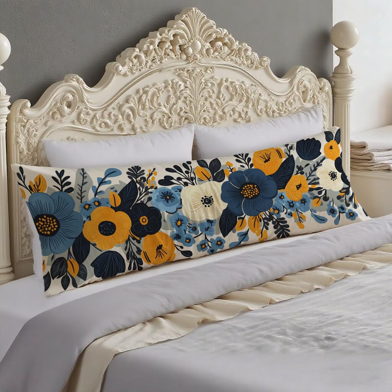 Housse de coussin decoratif chambre O-350 au design graphique double face