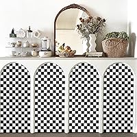 Vista 8 de Papel tapiz de tablero de ajedrez para despegar y pegar, papel de pared blanco y negro de 17.3 x 160 pulgadas, papel de contacto de mosaico