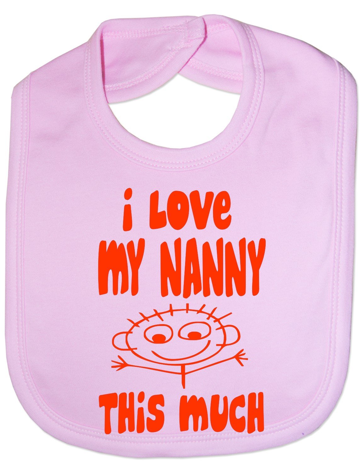 Print4u Pink I Love My Nanny This Much - Funny Baby/Toddler/Newborn Bib -Gift