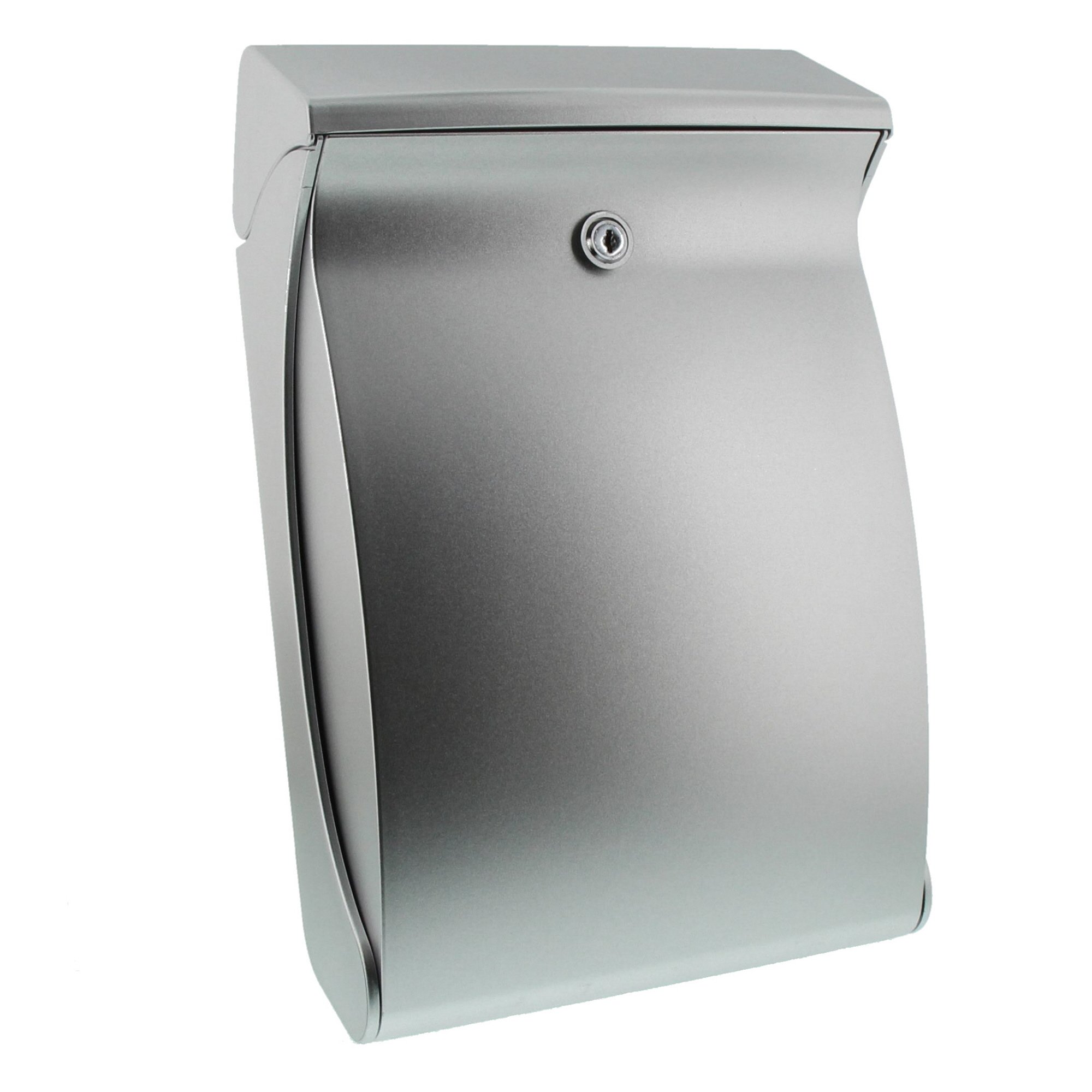 Burg-Wachter Swing Polymer Post Box Silver In Grey Plastic