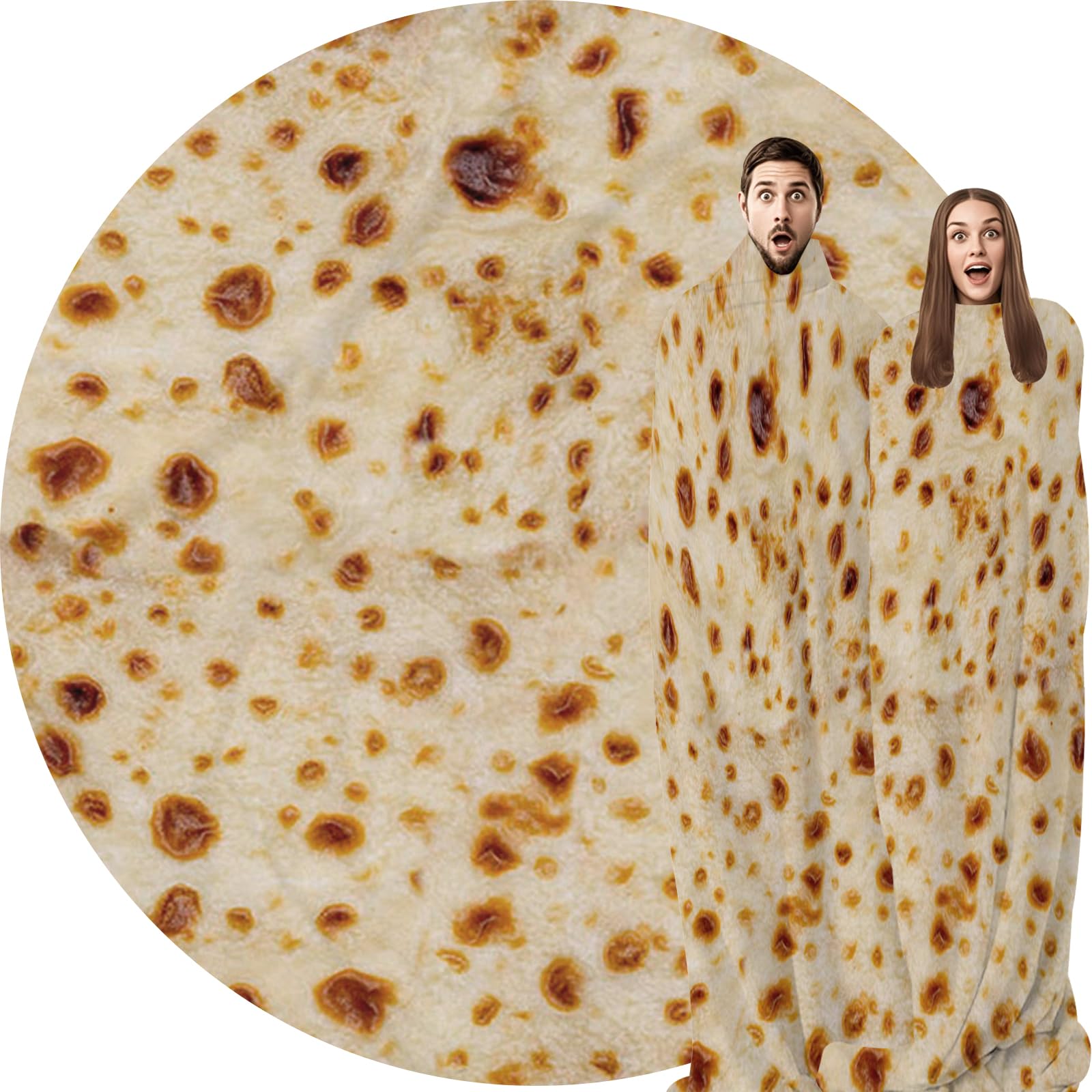 Abaysto C11 Funny Burrito Tortilla Blanket - Soft Flannel Realistic Food Throw For Adults & Kids Gifts For Crib, Sofa, Outdoors 200Cm(79")